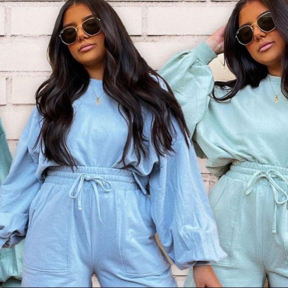 Blue set, never worn.